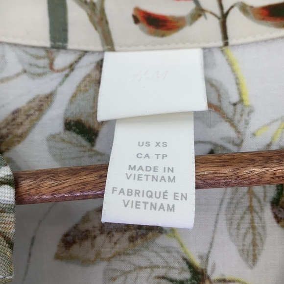 H&M - Palm Floral Short Sleeve Pullover Dress Size XS - Picture 7 of 10